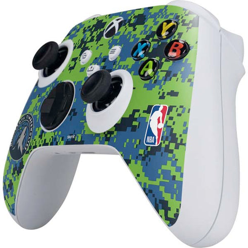 NBA Minnesota Timberwolves Digi Camo Xbox Series S Controller Skin